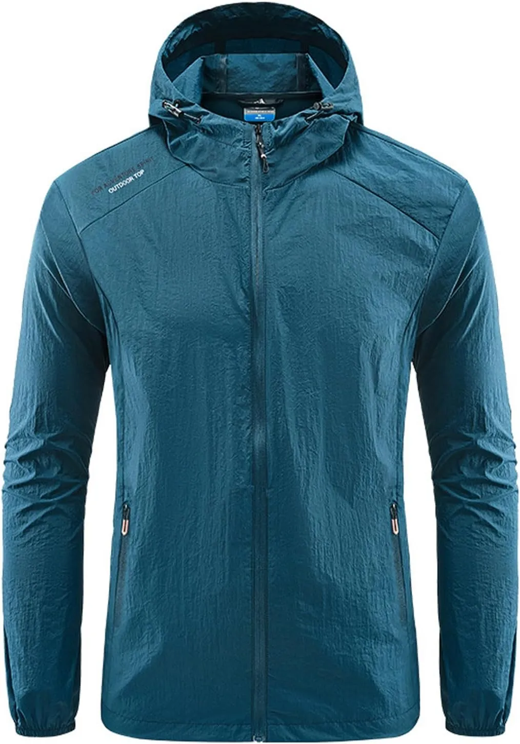 Men Lightweight Windbreaker Jacket Breathable Sun Protective Hoodies Casual Zip Up Hooded Coat for Hiking Golf Travel Fishing