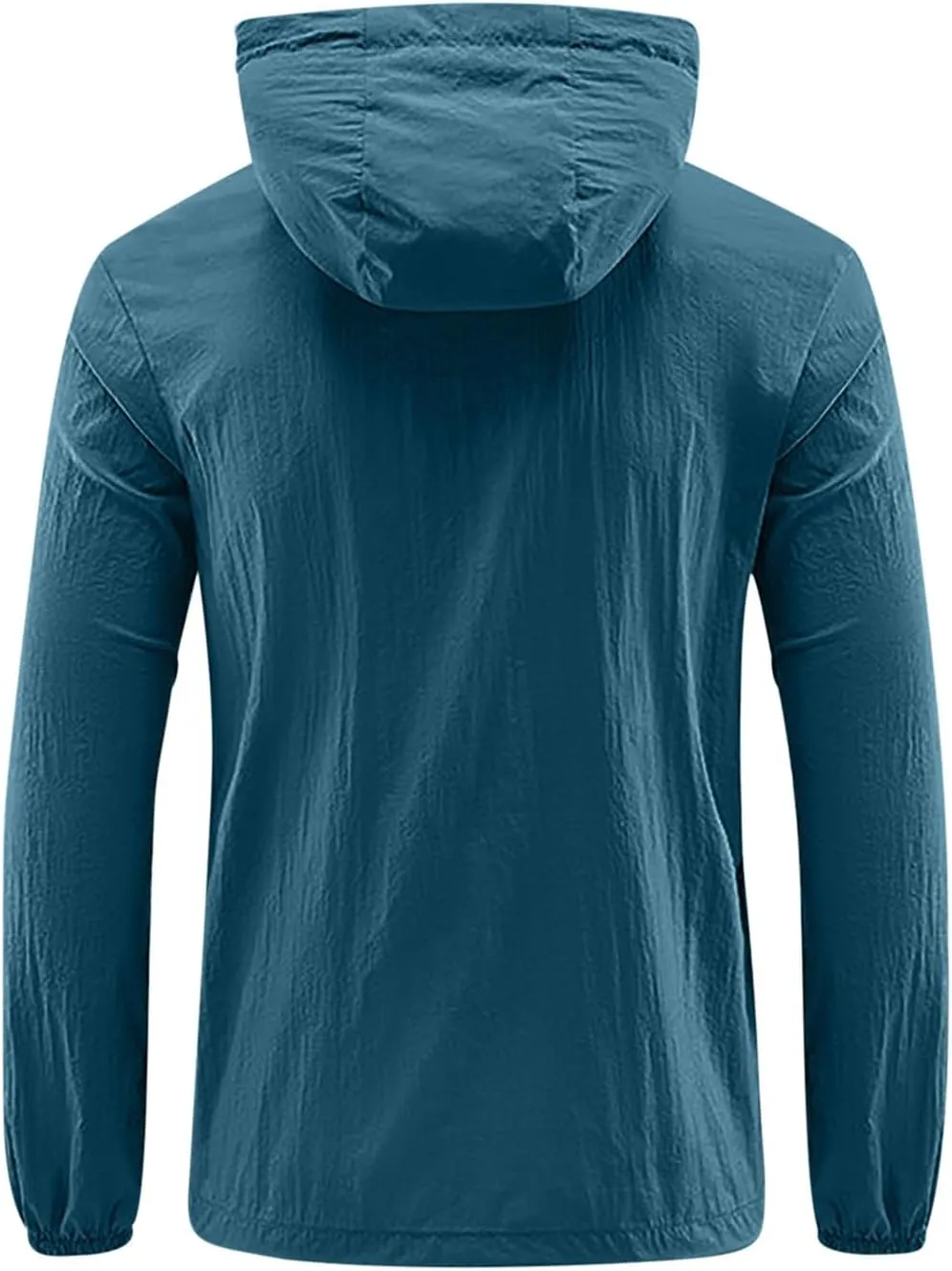 Men Lightweight Windbreaker Jacket Breathable Sun Protective Hoodies Casual Zip Up Hooded Coat for Hiking Golf Travel Fishing