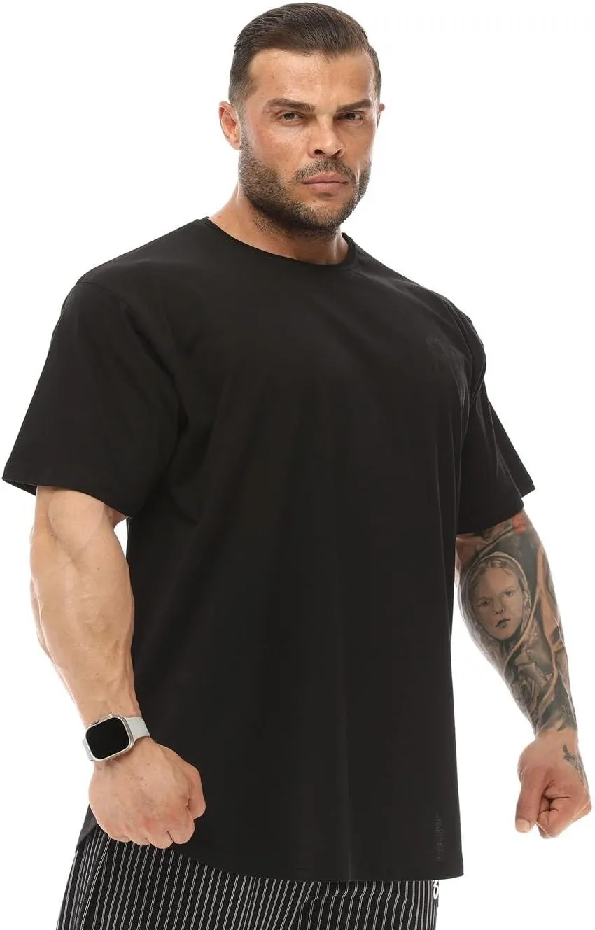 Men's Oversize T-Shirt Thin Fabric 100% Cotton Rag Top Gym T-Shirt