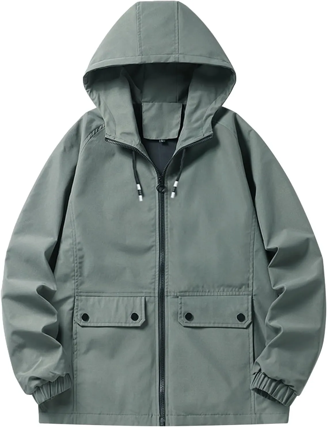 Men's Soft Shell Rain Jackets Midweight Soft Shell Water Resistant Windproof Outdoor Hooded Full Zip Hiking Rain Coat
