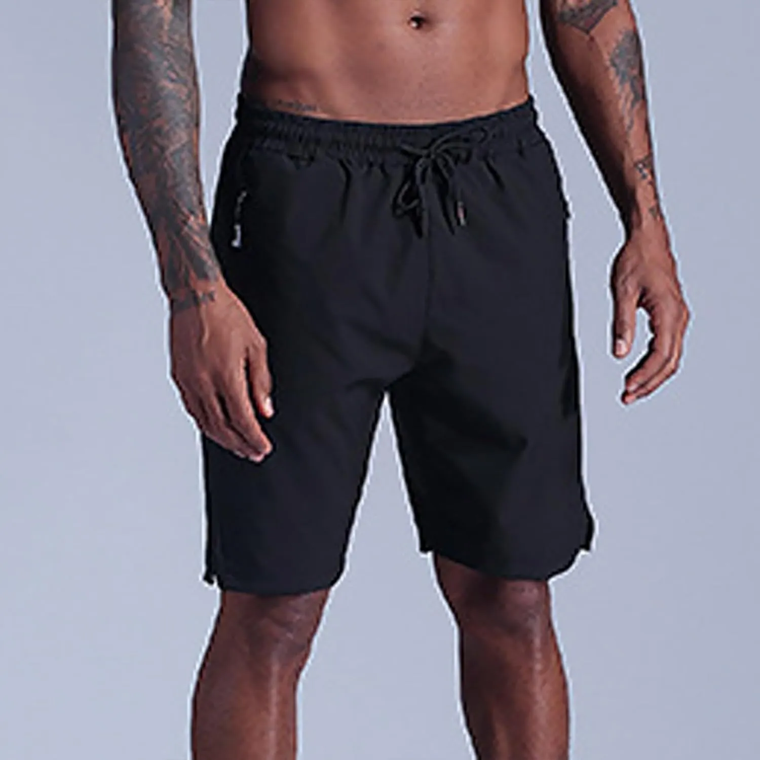 Mens Summer Quick Dry Athletic Running Shorts Drawstrings Lightweight 7 Inch Gym Workout Shorts Loose Solid Training Short