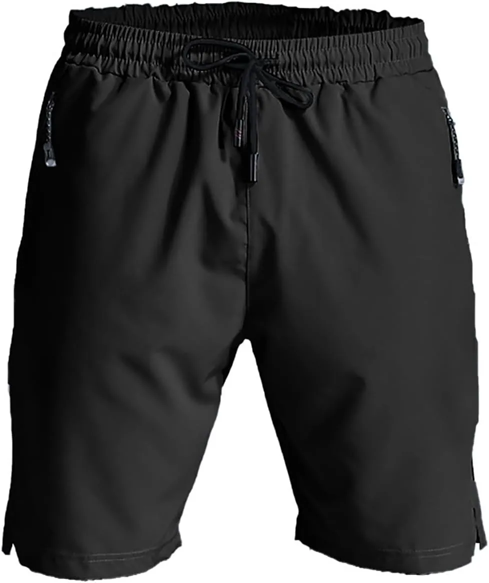 Mens Summer Quick Dry Athletic Running Shorts Drawstrings Lightweight 7 Inch Gym Workout Shorts Loose Solid Training Short