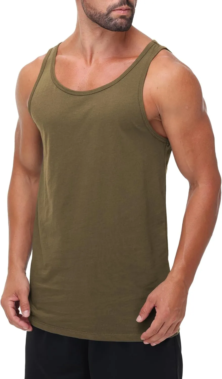 Mens Tank Top Sleeveless Muscle Shirts Soft Cotton Casual T Shirt for Gym Workout