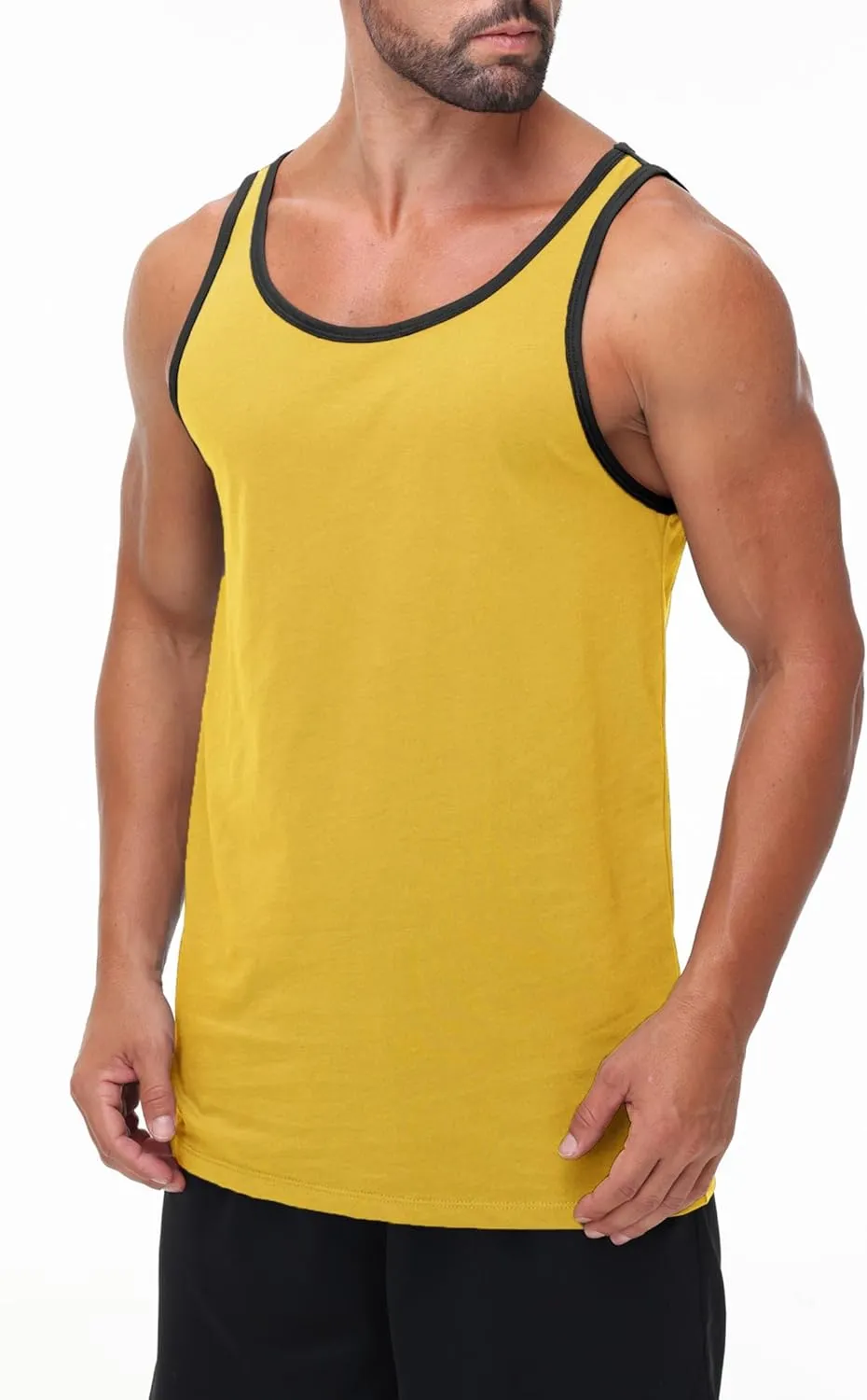 Mens Tank Top Sleeveless Muscle Shirts Soft Cotton Casual T Shirt for Gym Workout