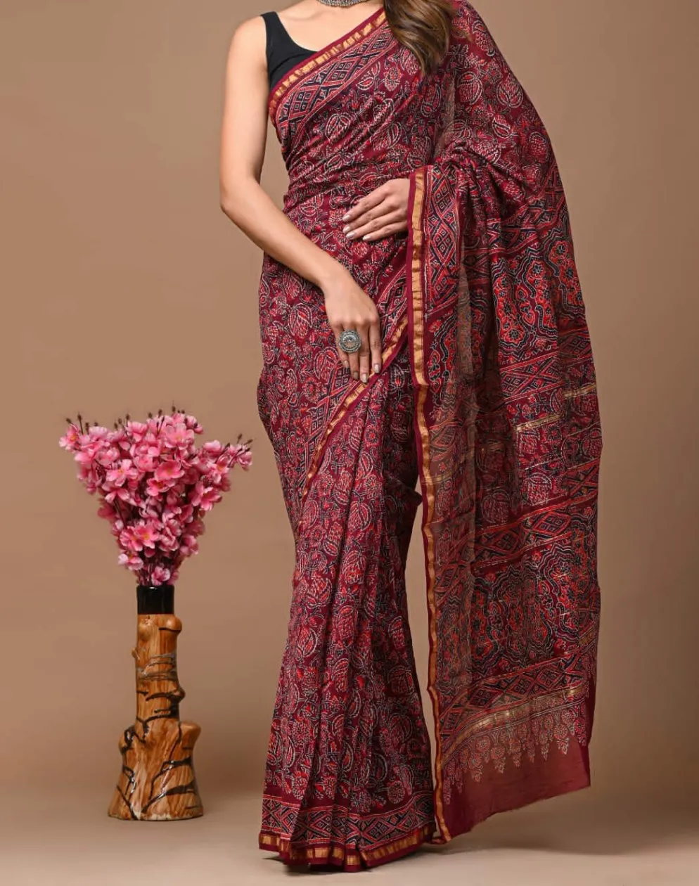 Nazakat | hand block printed chanderi sarees