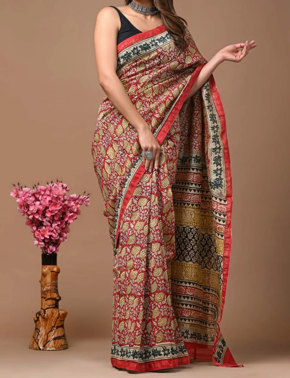 Nazakat | hand block printed chanderi sarees