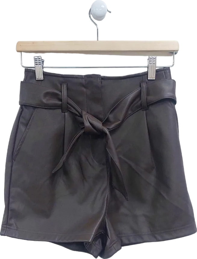New Look Brown Tara Tie Waist Shorts UK 6