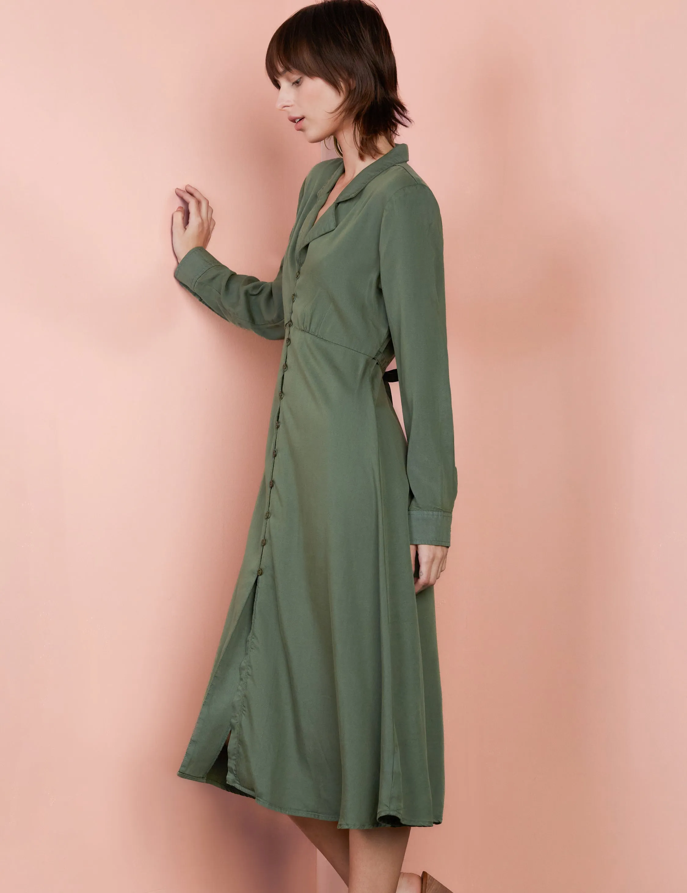 Notch Tie-Back Maxi Dress