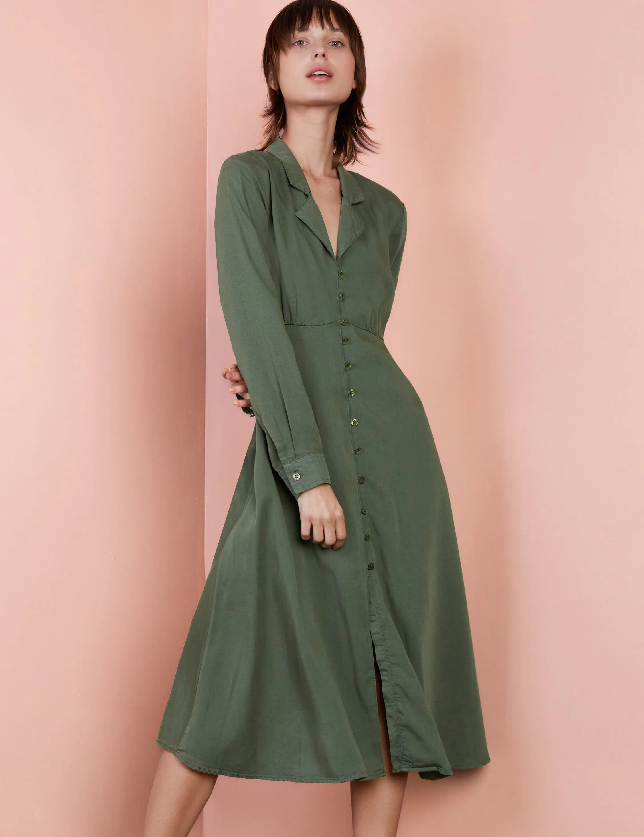 Notch Tie-Back Maxi Dress