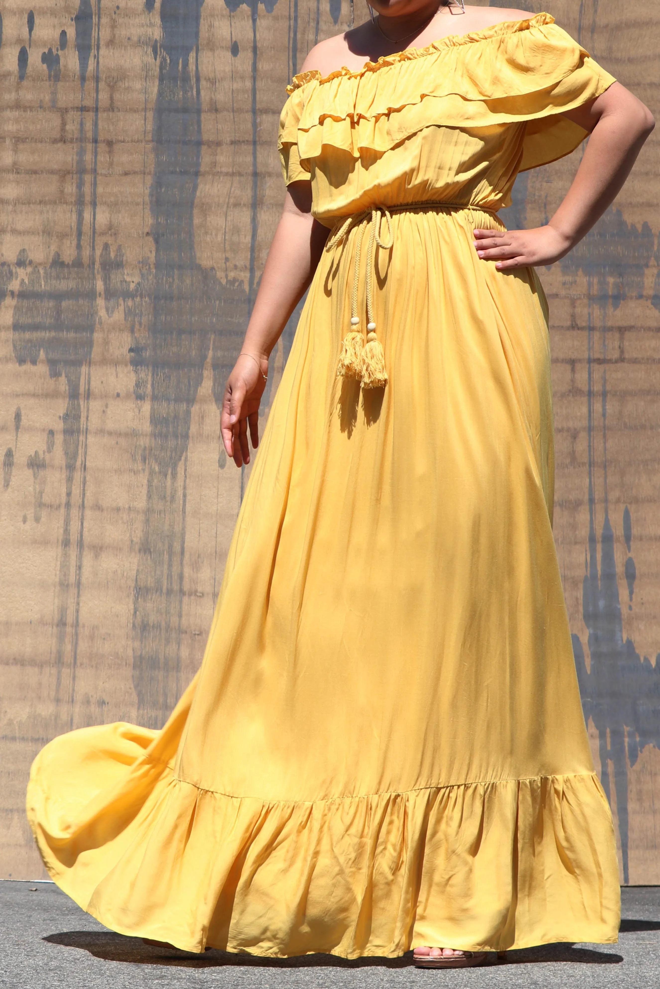 Plus Size Off Shoulder Maxi Dress
