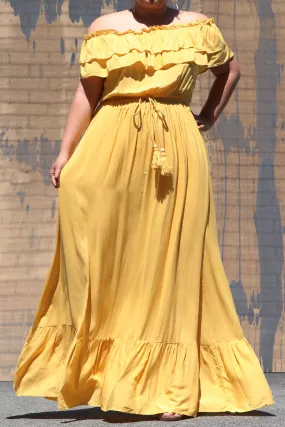 Plus Size Off Shoulder Maxi Dress