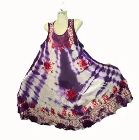 Rayon Tie Dye Umbrella Dresses Wholesale