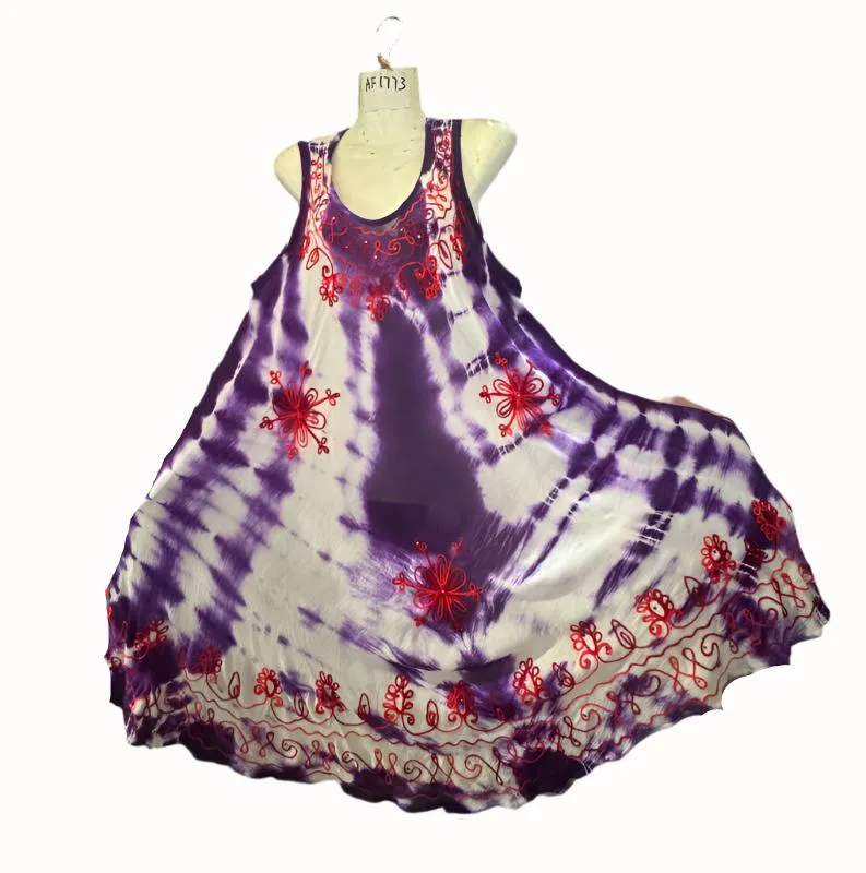Rayon Tie Dye Umbrella Dresses Wholesale