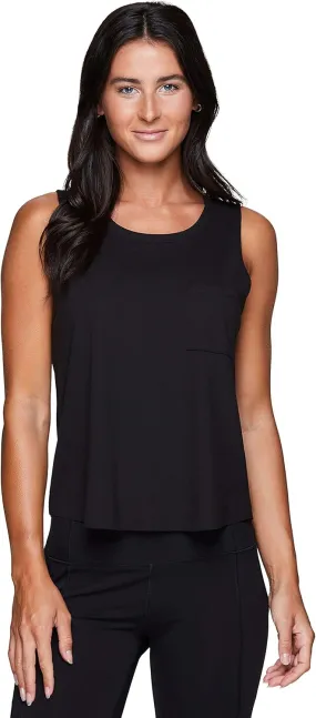 RBX Active Workout Tank Tops for Women, Fashion Soft Crop Tank with Crew Neck