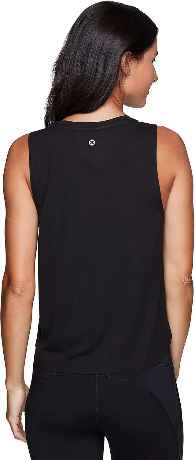 RBX Active Workout Tank Tops for Women, Fashion Soft Crop Tank with Crew Neck