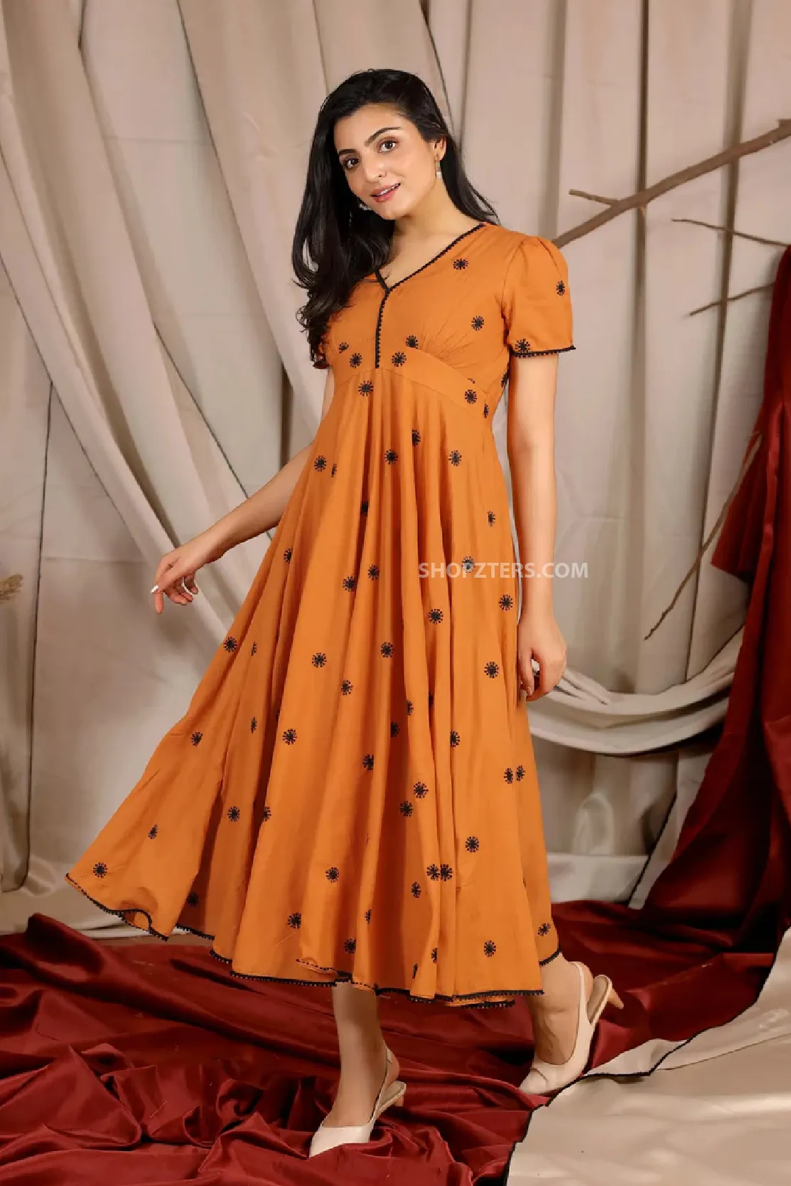 Rust Orange Summer Dress