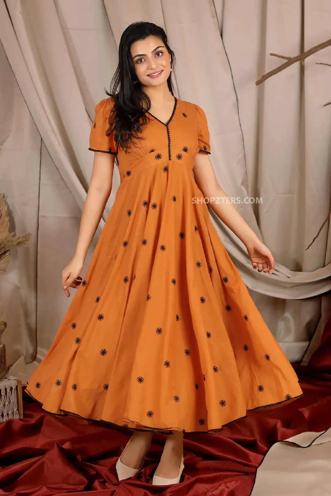 Rust Orange Summer Dress