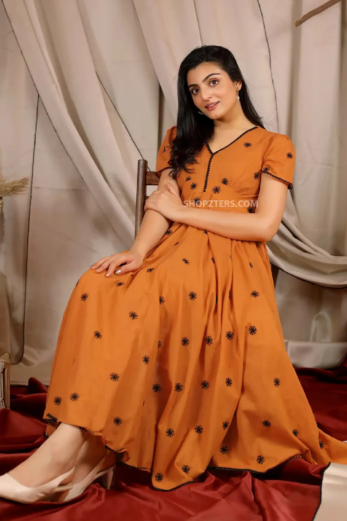 Rust Orange Summer Dress