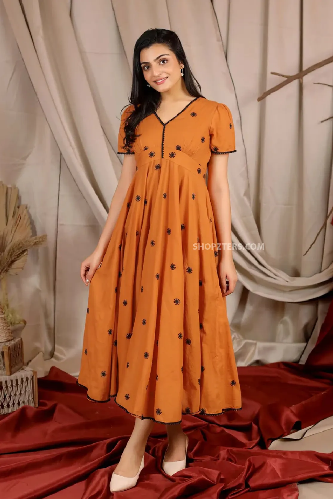 Rust Orange Summer Dress