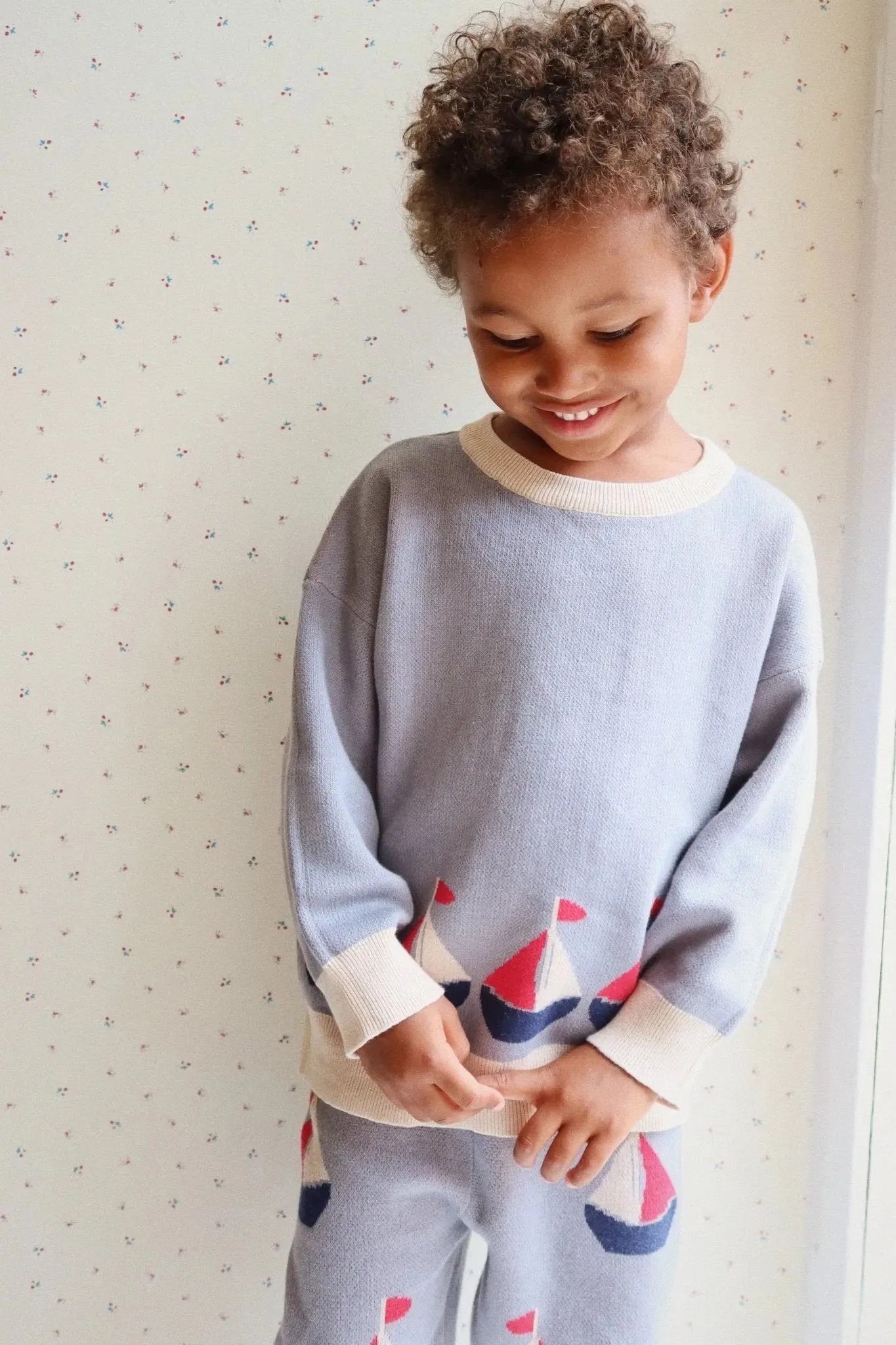 Sail Away Lapis Knit Blouse Gots