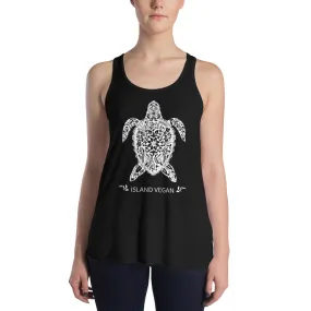 Women's Flowy Turtle Island Vegan Racerback Tank
