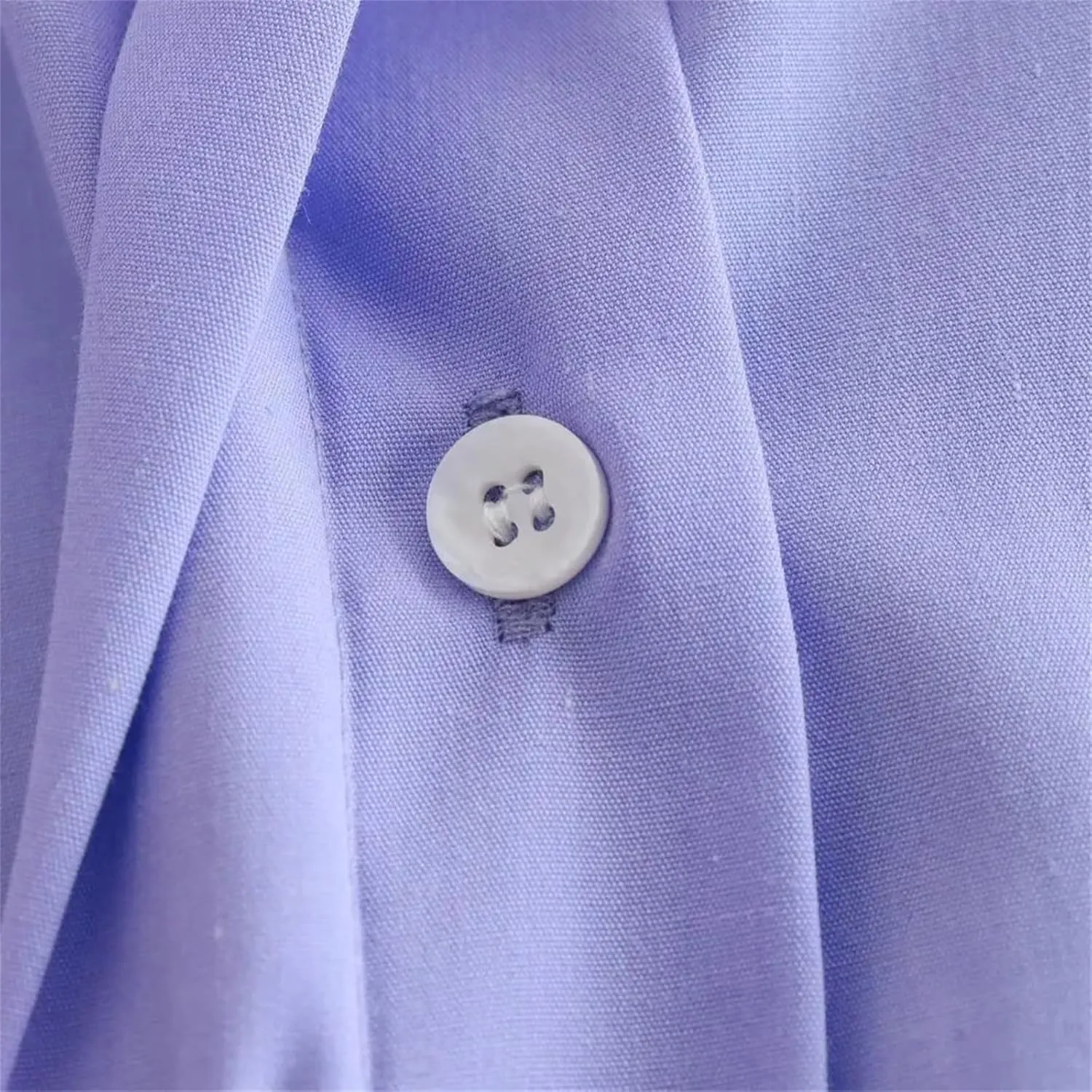 Women's Loose Cropped Shirt Vintage Lapel Long Sleeve Front Button Shirt Chic Tops