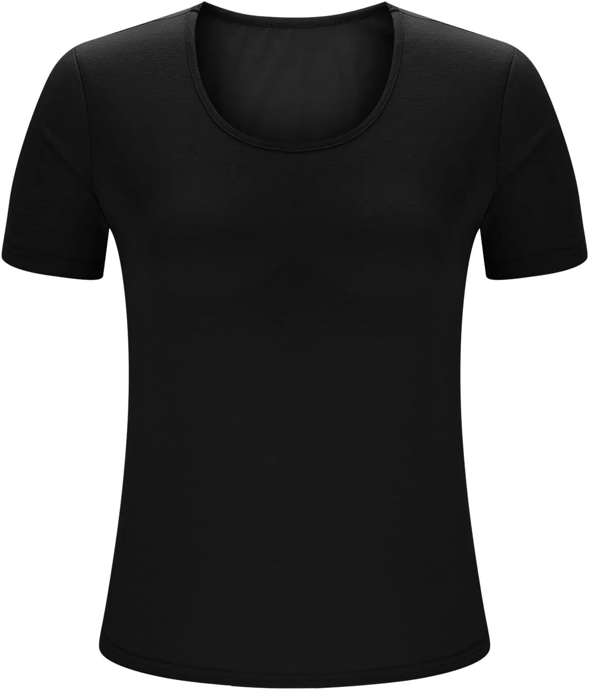 Womens Plus Size Workout Tops with Built in Shelf Bra Short Sleeve T-Shirt Soft Pajama Top Yoga Athletic Shirts