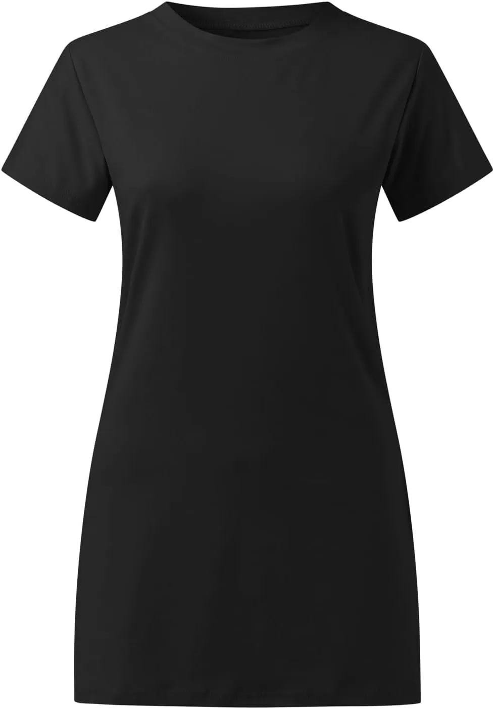 Women's Summer Casual T Shirt Dresses Short Sleeve Crewneck Slim Solid Color Mini Shift Dress Beach Vacation Outfits